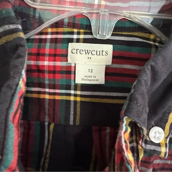 Crewcuts Plaid Poplin Shirt Long Sleeve Button Up Boys Size 12 - Picture 3 of 5